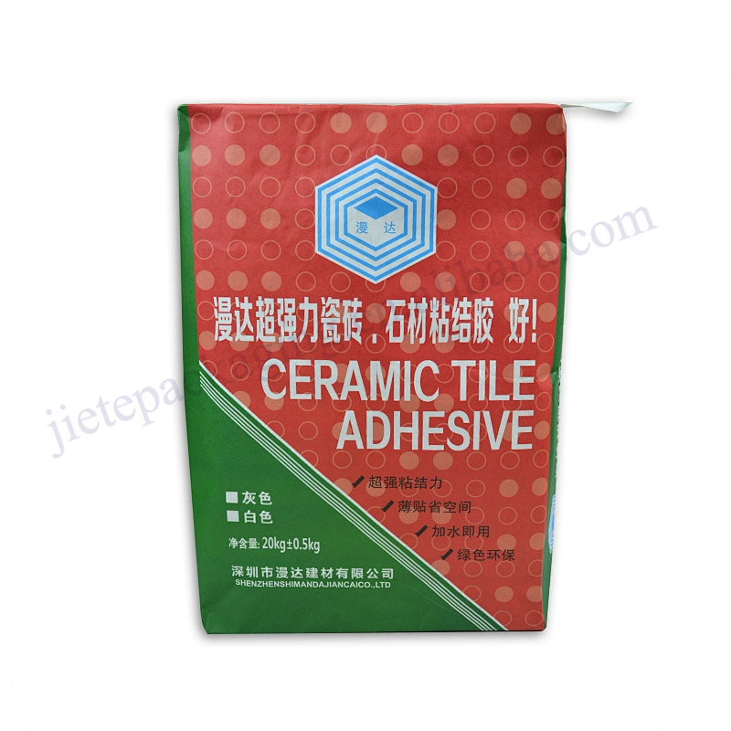 Building use square bottom stand up 2 ply kraft paper cement bag with liner for dry mortar,tile adhesive,gypsum powder
