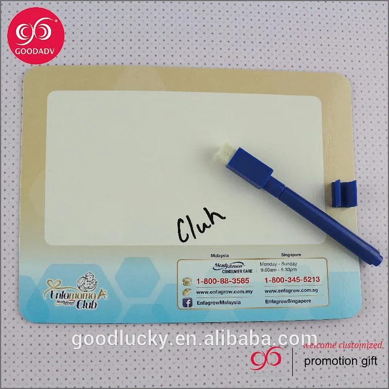 Fridge magnet erase board for writing