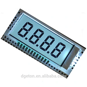4 digit 7 segment LCD glass panel metal pin connection