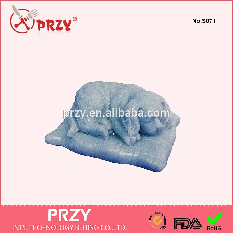 S071 PRZY silicone sleeping lovely dog soap mold