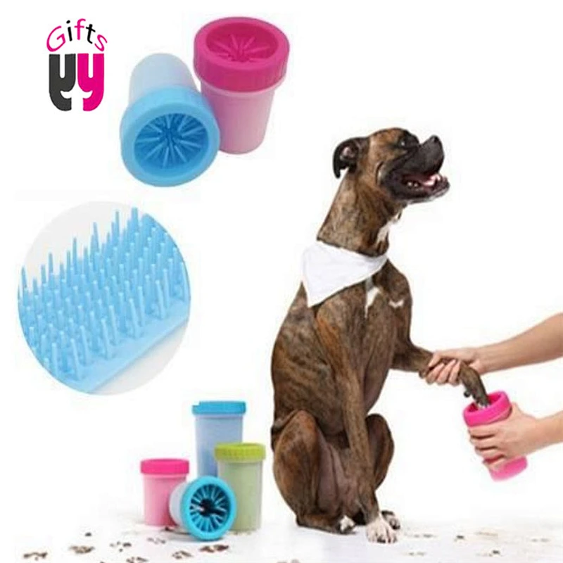 Dog Foot Paw Cleaner Portable Pet Foot Paw Washer Cup Soft Paw Cleaning Brush Cup for Medium Dogs