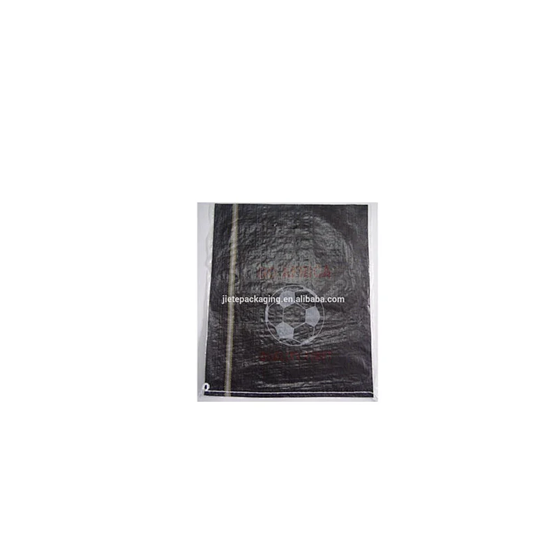 Customized design black printing plain black pp woven packaging bag for sand,garbage,shopping,market