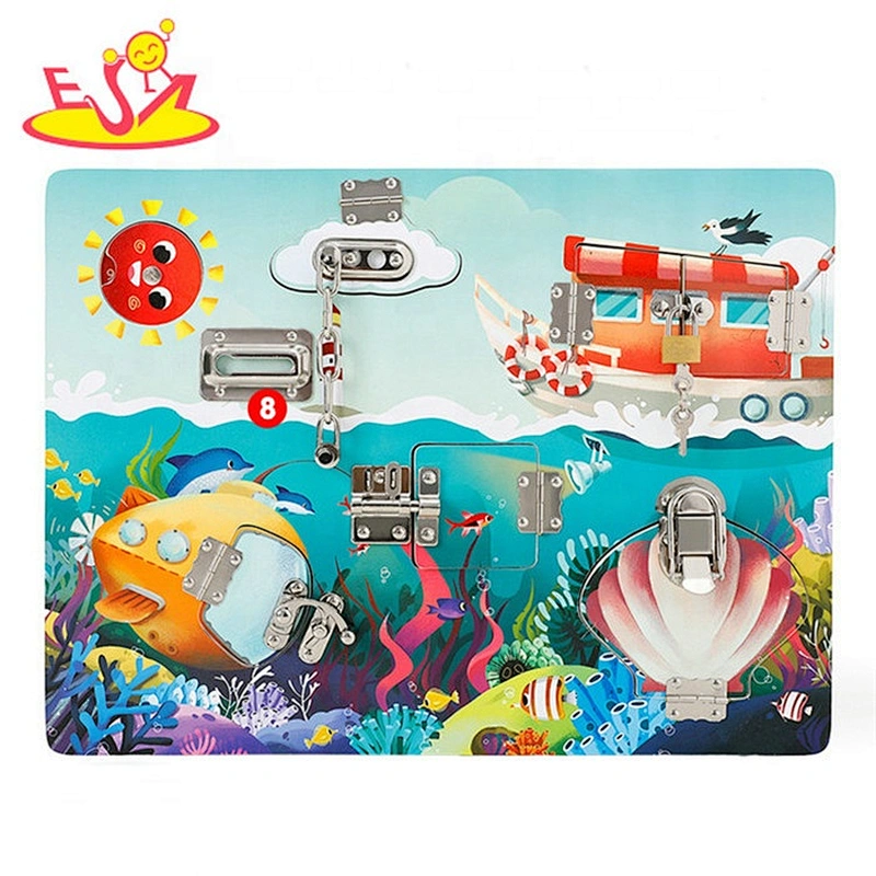 2019 New hottest educational wooden kids busy board for wholesale W12D124
