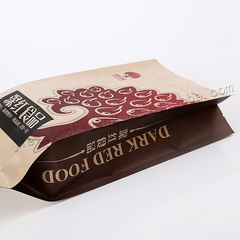 Design printed greaseproof kraft paper bag for food,snack,nuts