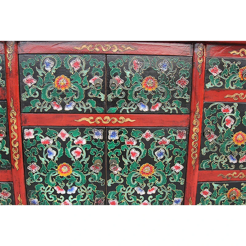 beijing Chinese Antique Tibetan reproduction wood furniture with hand painted