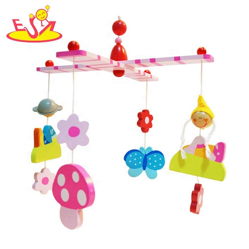 High quality colorful wooden baby mobile for crib W08K037