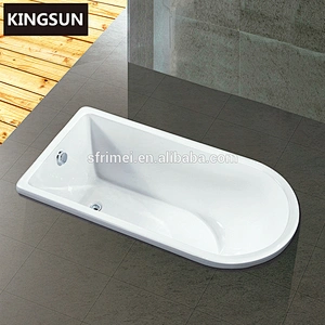 Hinoki small short clear half-round corner bathtub