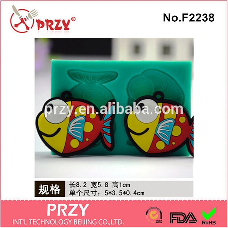 F2238 przy cupcake fish silicone mold for fondant