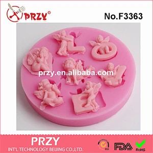 F3363 Angel silicone fondant mold love letter angel fondant mold angel cake decorative molds