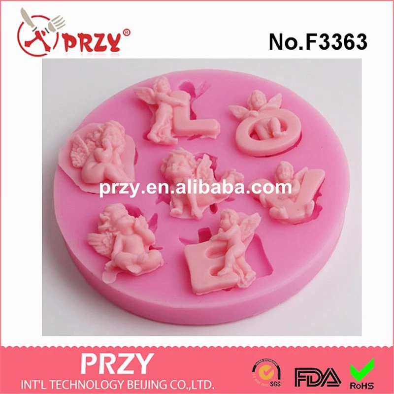 F3363 Angel silicone fondant mold love letter angel fondant mold angel cake decorative molds