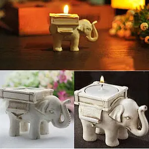 3D Lucky Elephant candlestick Handmade Candle Molds Silicone for Fondant Cake Decorating Tool