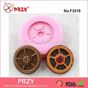 F3219 Steampunk Gear Mold Mould Polymer Clay Resin Wax Jewelry Mold