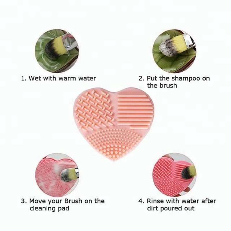 Customized Logo Glitter 7pcs Makeup Brush Set With Transparent Spangle Makeup Bag Silicone Makeup Brush Cleaning Pad