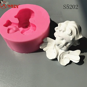 S5202 Big head closed eyes angel aroma gypsum silicone mold silicone soap molds