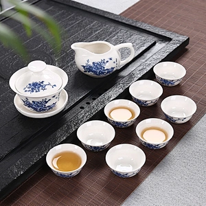 High Quality Porcelain Home Tea Pot Set Customized 10 pcs KungFu Tea Cup Set Factory Wholesale Ceramic Tea Set