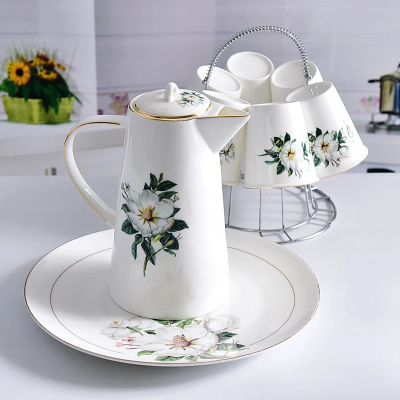 European creative bone china ceramic water set heat-resistant tea set wedding gift