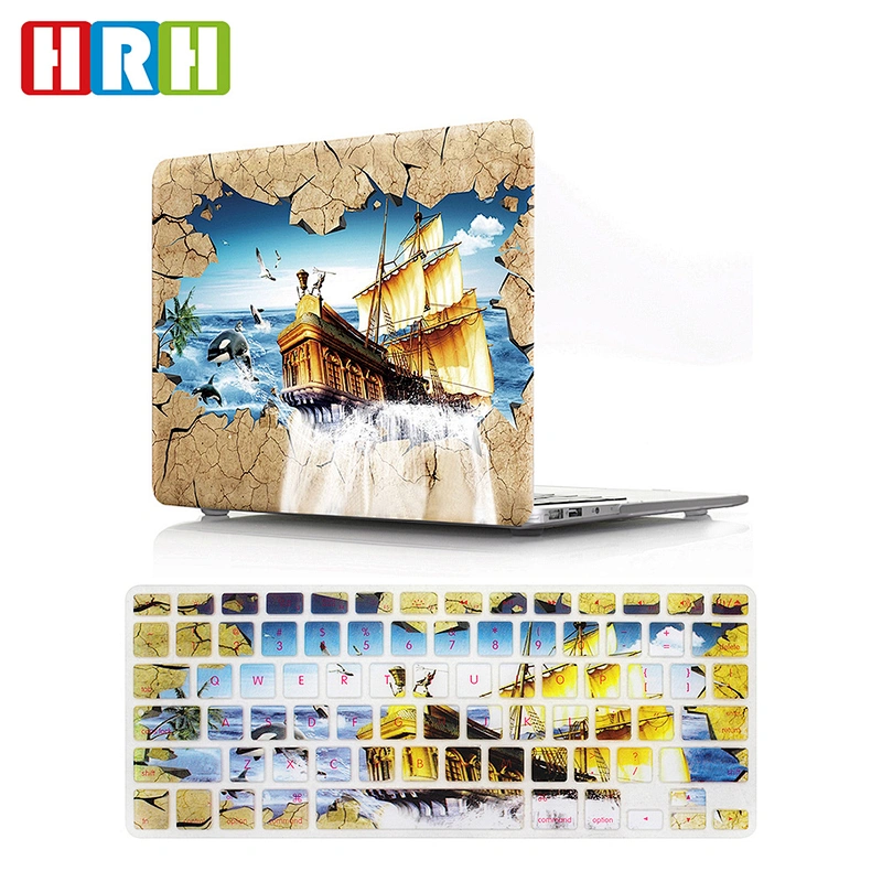 2 in 1 Colorful case matte Hard Case skin silicone  case cover for macbook pro air laptop