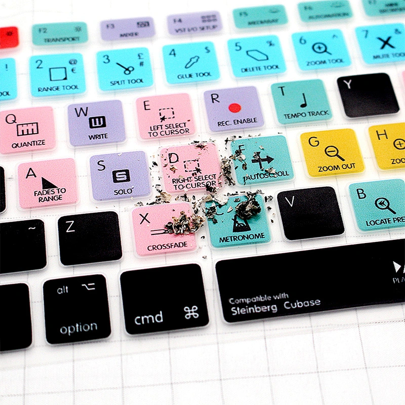 InDesign/Steinberg/Cubase/Studio/PS Shortcut Keys Silicone Keyboard Cover for Macbook Multi-language Hotkey Protection Film