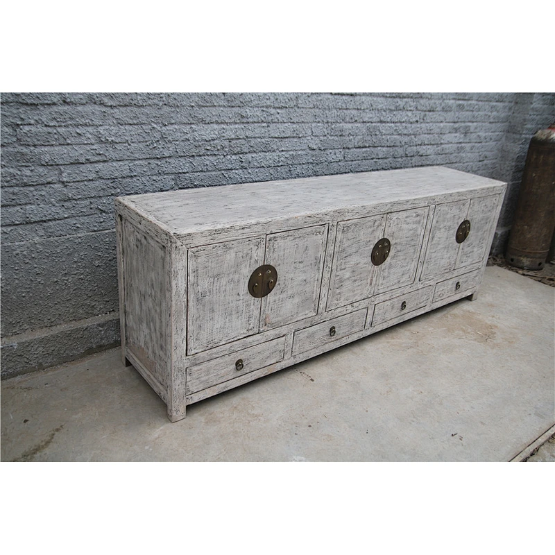 Chinese Antique TV stand& TV sideboard white wash finishes