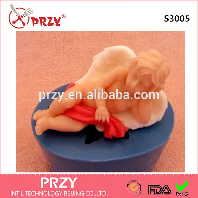Lying angel silicone mold for soap mold 3d angel silicone soap molds