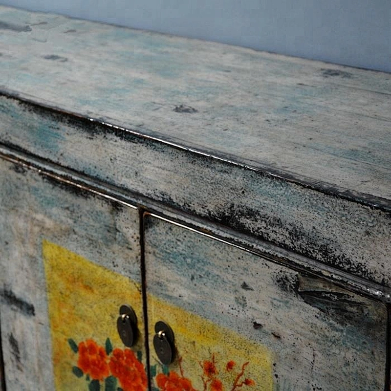 wholesale chinese antique reproduction distressed painted cracked storage furniture