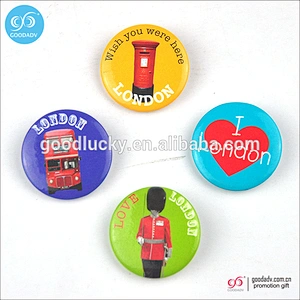50MM full color printing round Tin badge with safety pin
