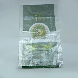 25kg transparent plastic rice bag with design printing for flour, wheat packaging