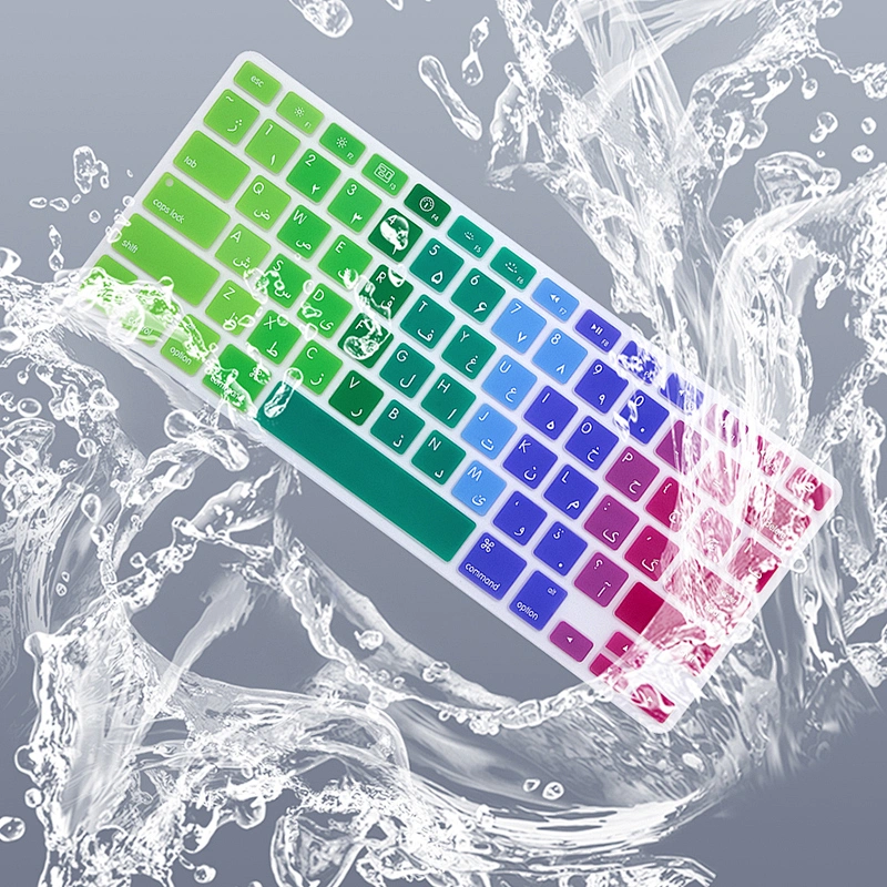 Accepting Dropship Rainbow silicone cover custom keyboard skin Arabic Cover For Macbook Pro A1278 cover English Version