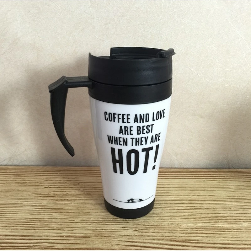 Factory Personalized Eco-friendly 16oz Custom Double Wall Plastic Thermal Coffee Tumbler Mug With Handle