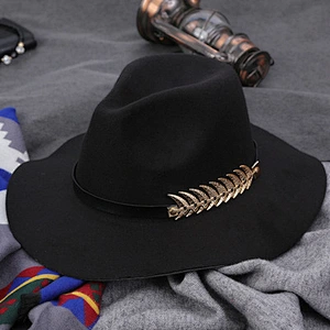 Women fedora men black fake wool hat jazz hats sombrero chapeau