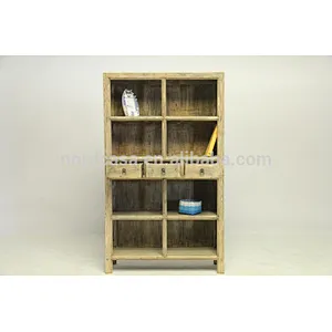 Antique recycle solid wood furniture bookcase furniture bookshelf