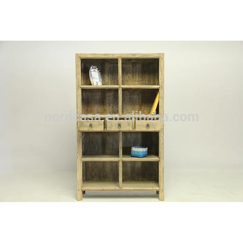 Antique recycle solid wood furniture bookcase furniture bookshelf