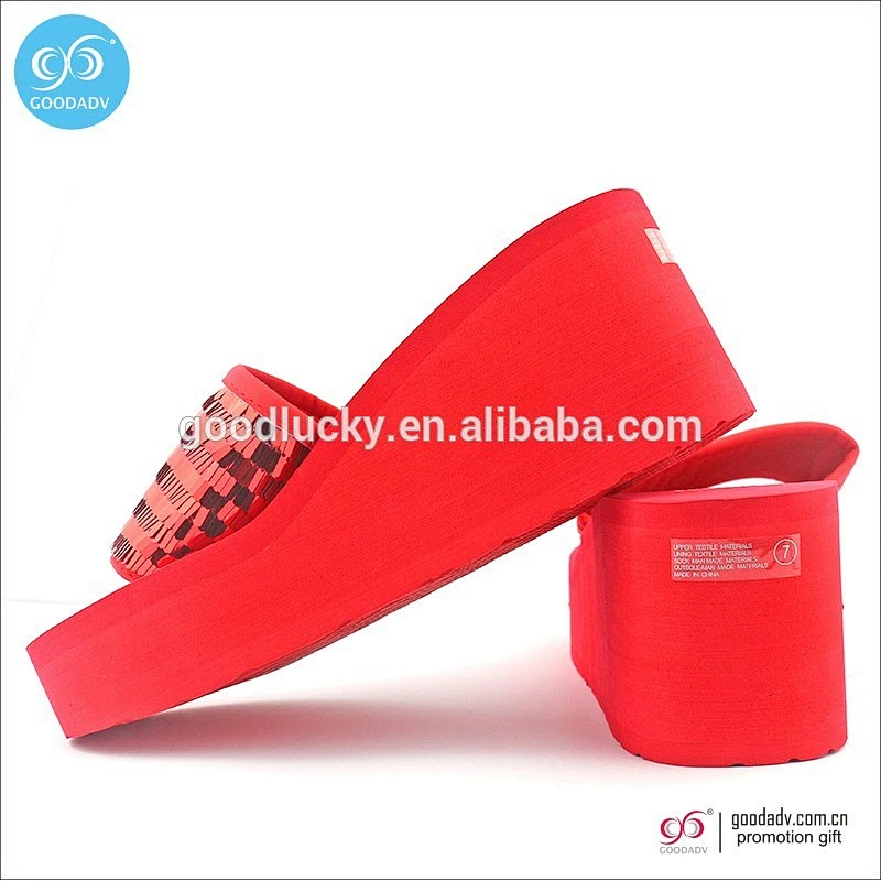 Guangzhou wholesale ladies fashion high heel shoes cheap custom eva women slipper