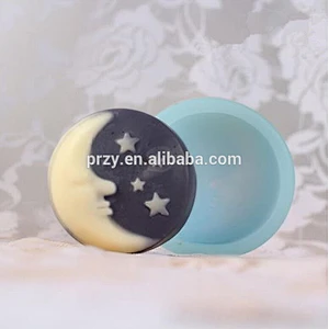 The round shape moon stars handmade soap mold chocolate mold