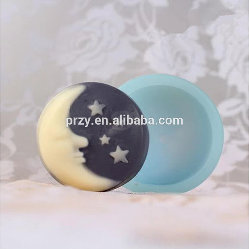 The round shape moon stars handmade soap mold chocolate mold