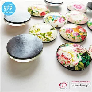 custom flower designs new decoration for home crystal magnet glass fridge magnet