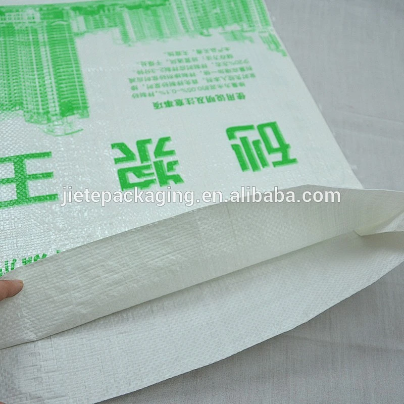 high quality recyclable plastic PP woven mortar, putty packaging bag with ordinary printing 25kg 50kg manufacturer from China
