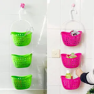 3 TIER SHOWER CADDY BATH RACK PLASTIC HANGING OVER BASKET UNIT SHOWER ORGANISER