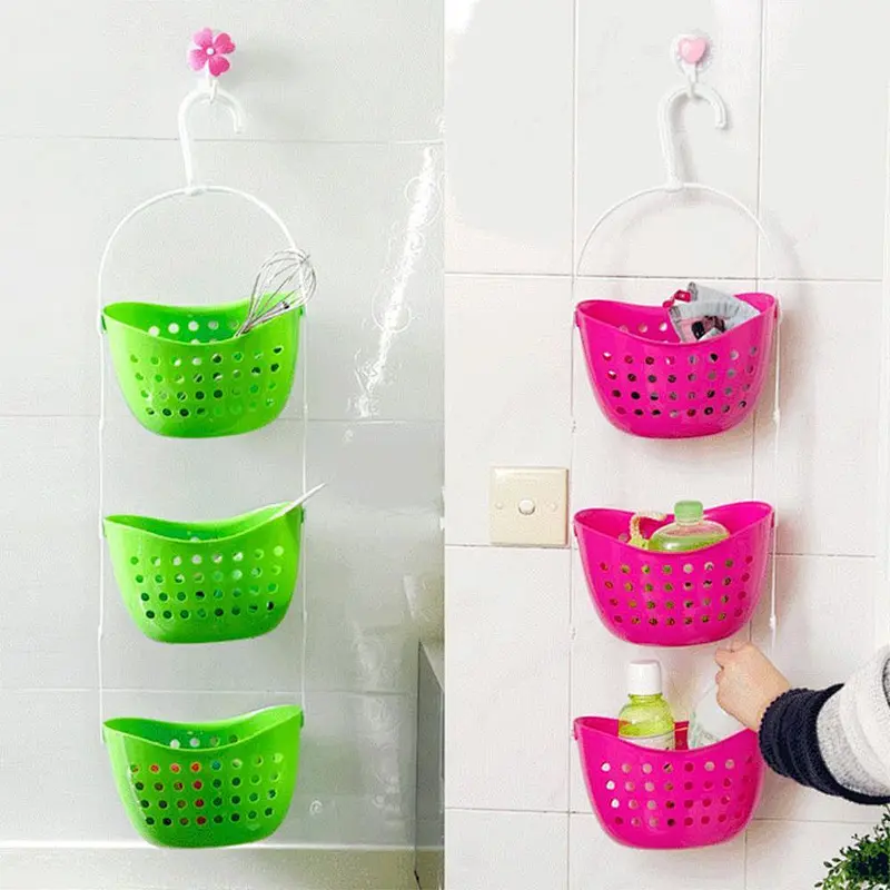 3 TIER SHOWER CADDY BATH RACK PLASTIC HANGING OVER BASKET UNIT SHOWER ORGANISER