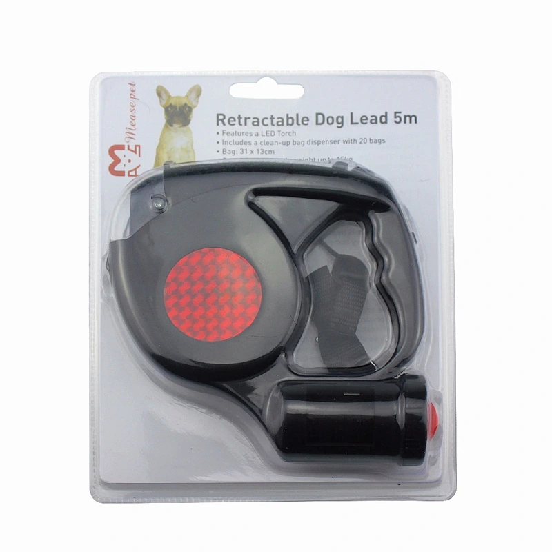 16ft Automatic Retractable Dog Leash Pet Collar With 4 LED Light & Garbage Bags Popular