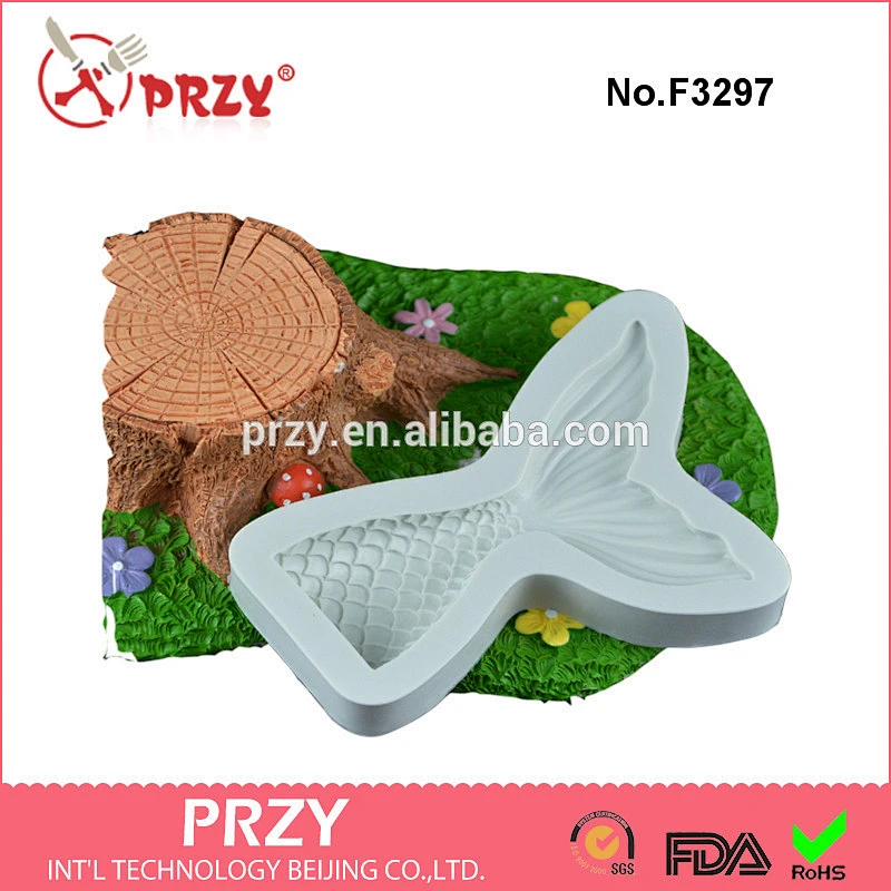 F3297 Mermaid tail silicone turn sugar mold chocolate mold baking tool DIY cake decoration