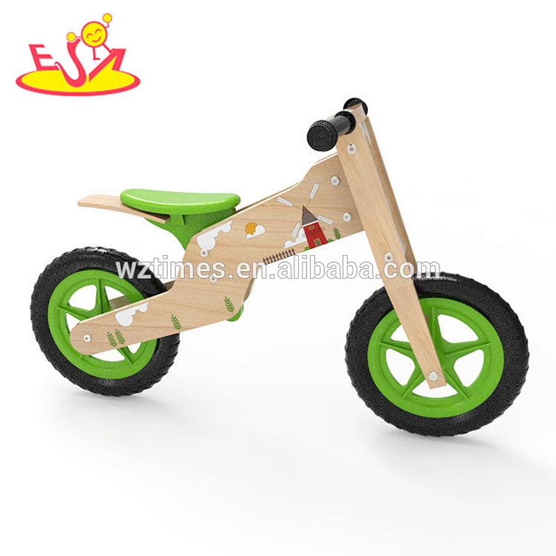 Wholesale cartoon style children wooden green balance bike best wooden green balance bike W16C184