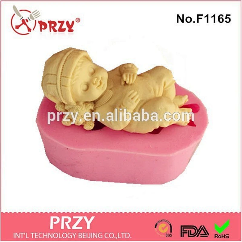 Wholesale sleeping baby silicone mold for fondant