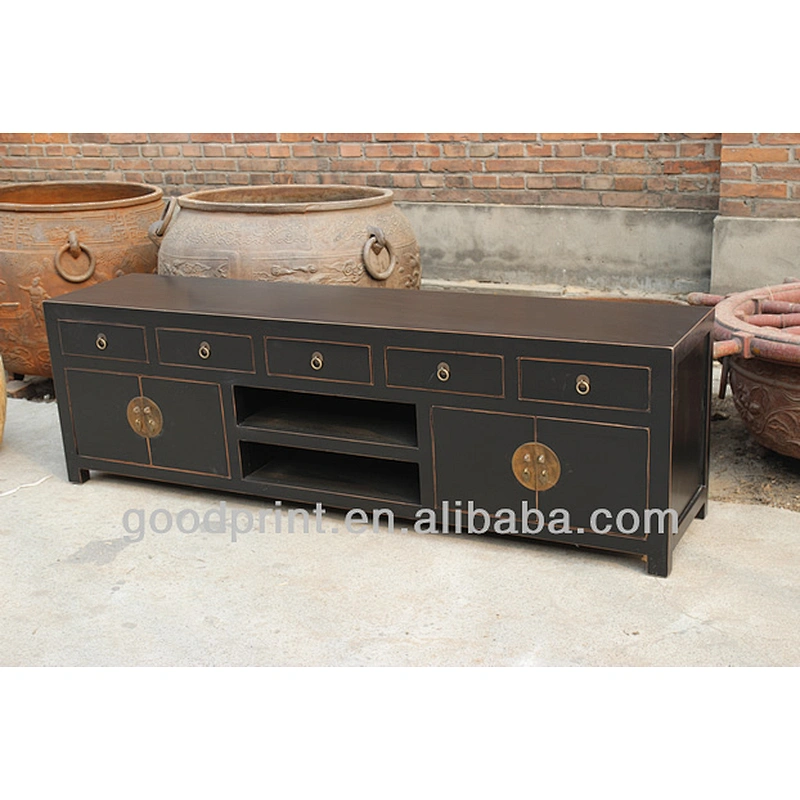 Chinese Antique Black TV cabinet Furniture