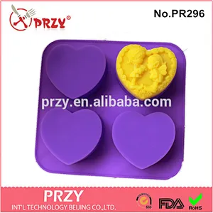 Top selling Handmade love heart silicone molds for soap