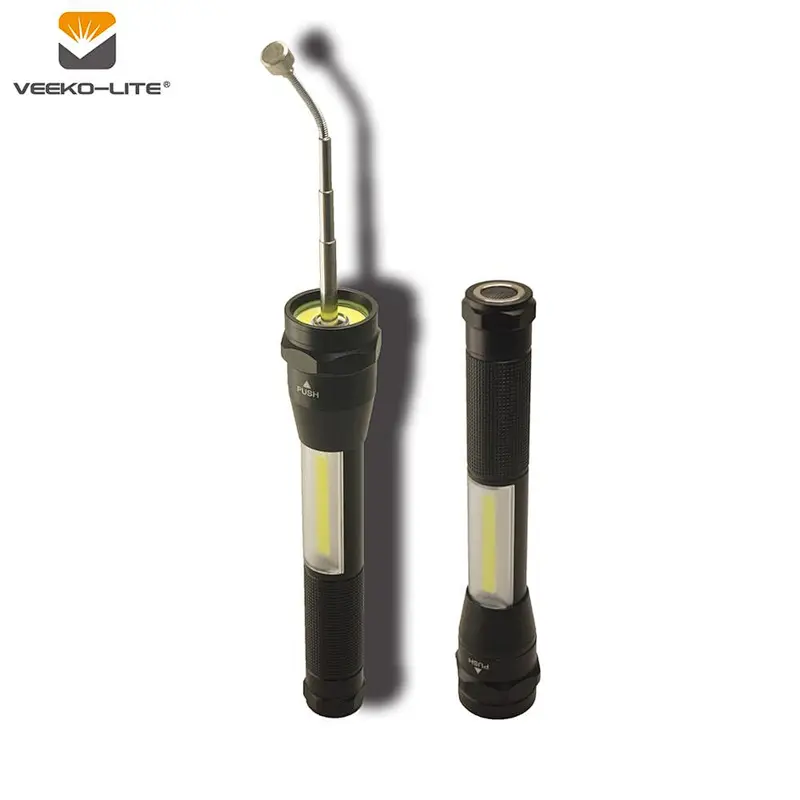 2018 hot sale new design 3W COB strong  Magnetic base black worklight aluminium flashlight torch