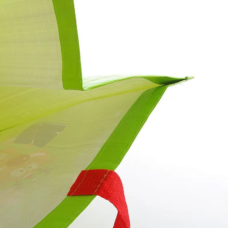Custom green printing non-woven bag belt handle for toy packaging
