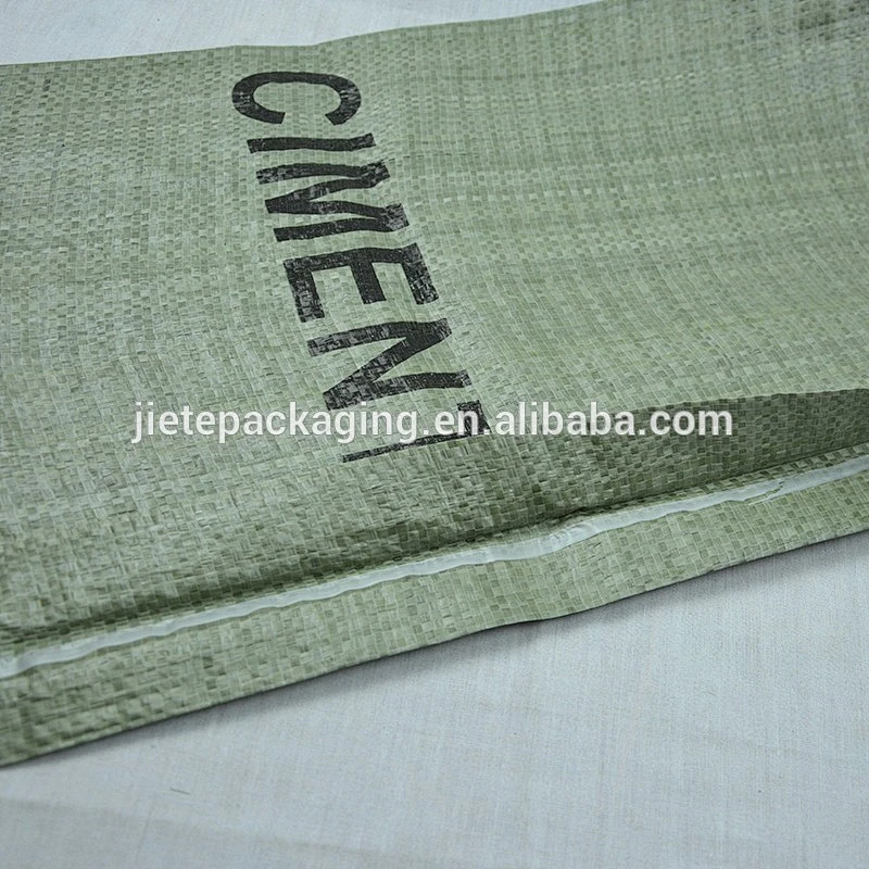Cyan, green color pp woven valve bag with relief printing for cement