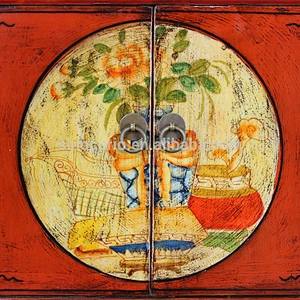 Chinese Antique Beijing Furniture Living Room Wood Painted Cabinet