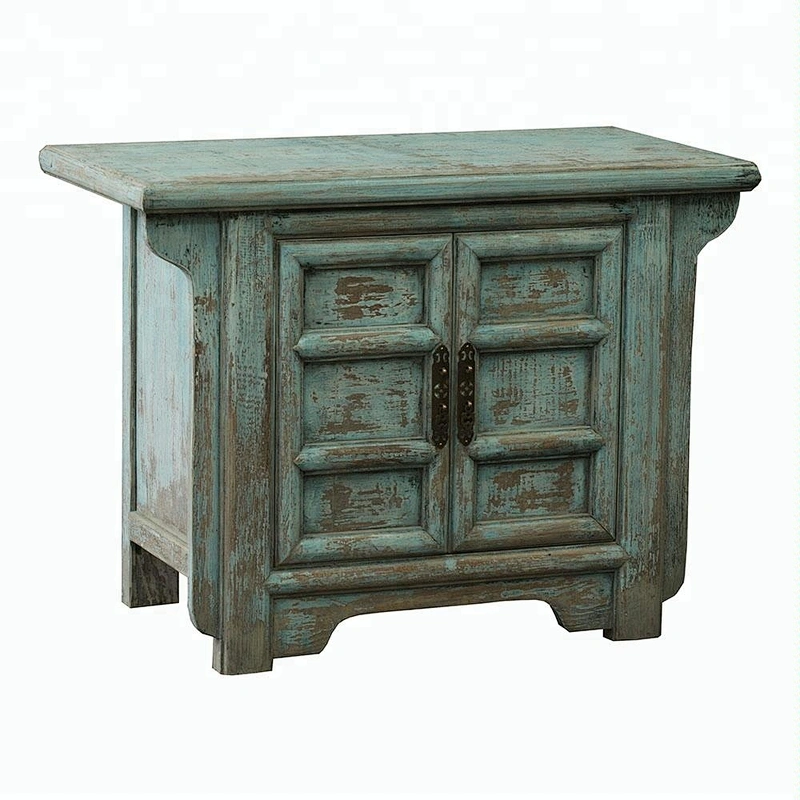chinese antique distressed wooden beside cabinet furniture